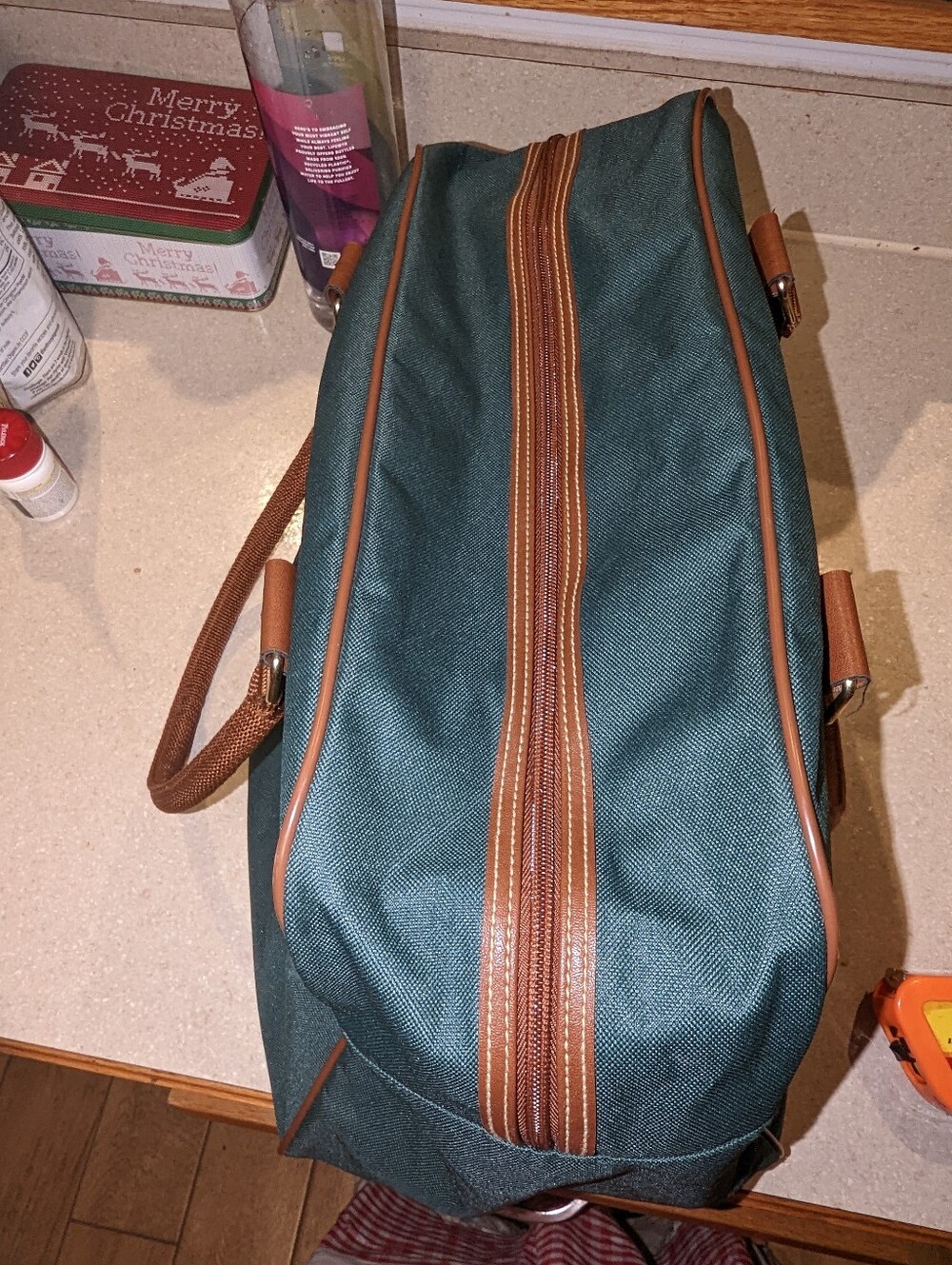 Vintage Polo Ralph Lauren Fragrance Green Brown Duffel Bag Travel Gym Tote - Picture 7 of 11